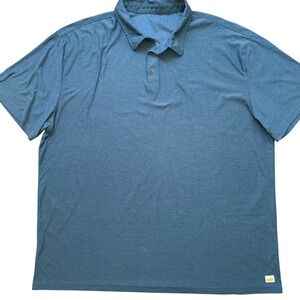 Vuori Polo Shirt Mens XXL Blue Short Sleeve Performance Pique Activewear Top